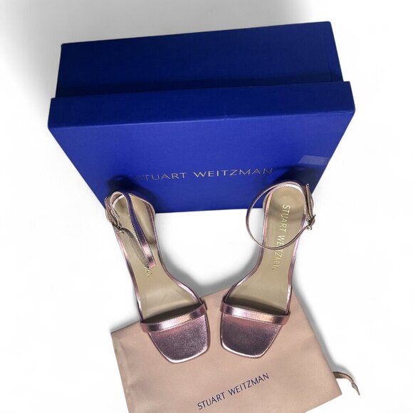 Stuart Weitzman NudistLucite 85 Wedge Heel Women's 38.5 EU, 8 B US Pink - Picture 2 of 14